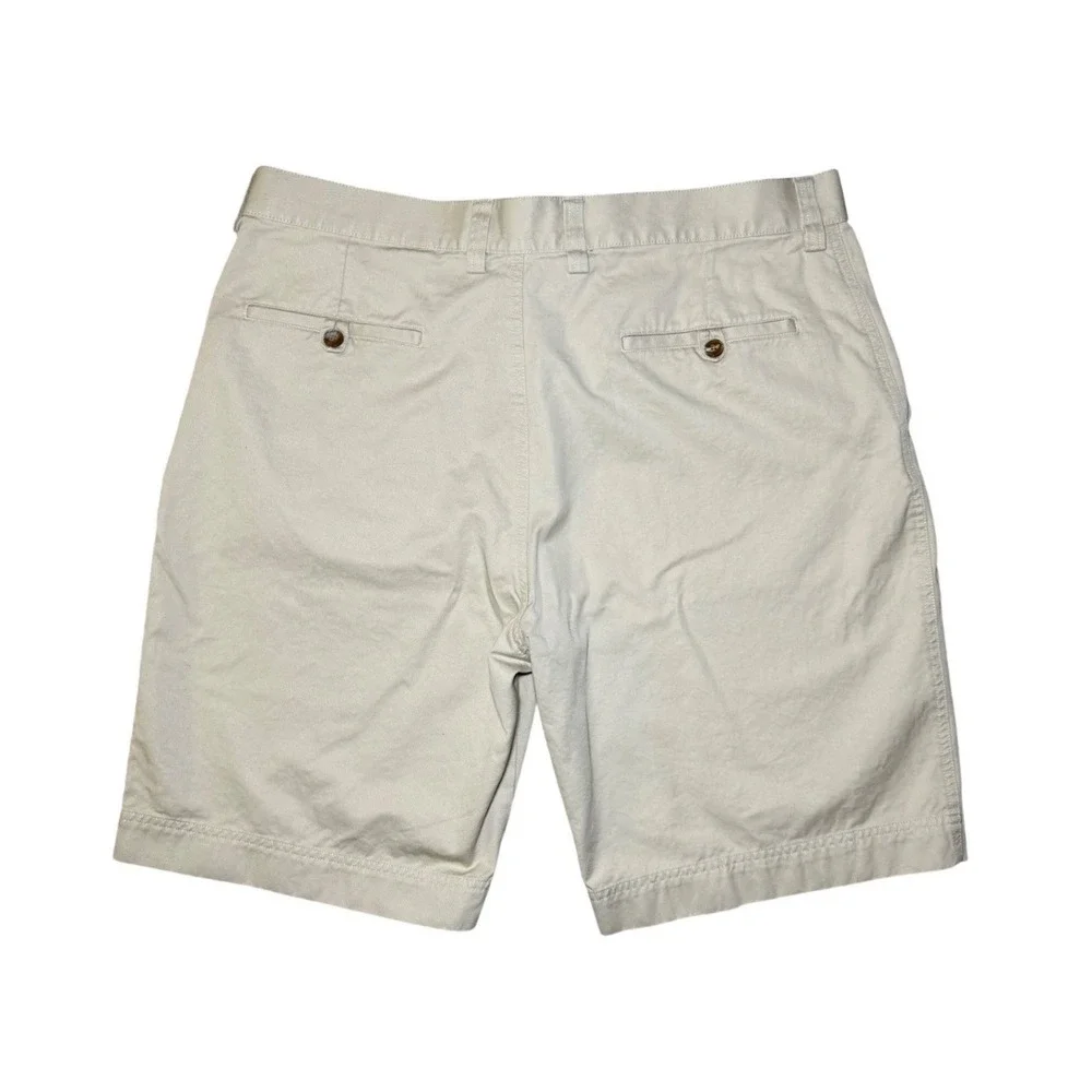 Lacoste Chino Shorts Mens Size 48 Khaki Cotton Twill Flat Front Classic Logo